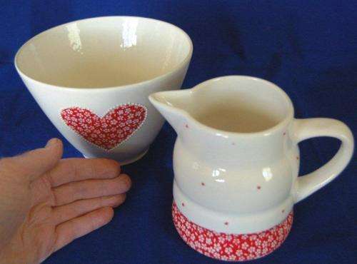 Hand Made "URCHIN ART" Jug & Bowl as per pictures - Bowl height 120mm