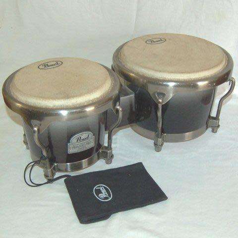 Set Of Pearl Primero Pro Bongo Drums - Largest has a diameter of 255mm