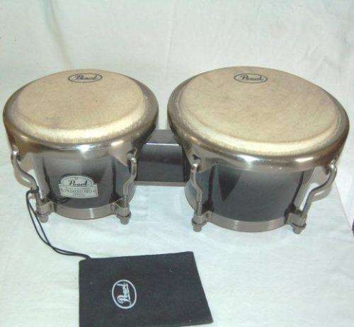 Set Of Pearl Primero Pro Bongo Drums - Largest has a diameter of 255mm
