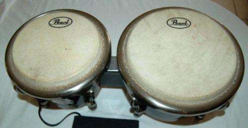 Set Of Pearl Primero Pro Bongo Drums - Largest has a diameter of 255mm