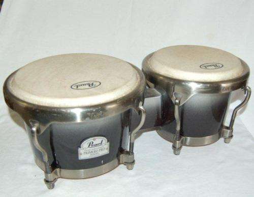 Set Of Pearl Primero Pro Bongo Drums - Largest has a diameter of 255mm