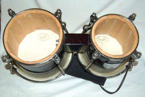 Set Of Pearl Primero Pro Bongo Drums - Largest has a diameter of 255mm