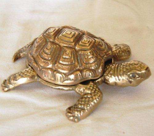 Unusual Large Brass Tortoise Trinket Box - Length 160mm Height 130mm