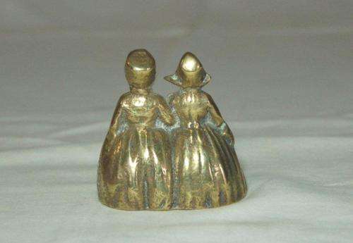 Vintage Miniature Brass Bell - Dutch Couple - Height 60mm
