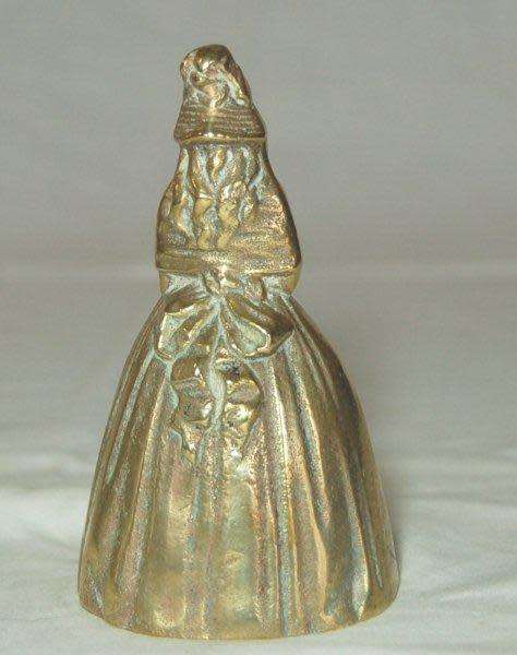 Rare Brass Lady Bell - Great detail back & front - Height 105mm