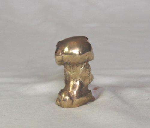 Small Solid Brass Pekingese Dog - Height 55mm
