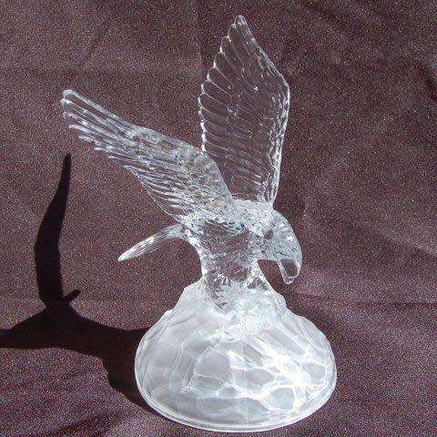 Stunning Crystal Fish Eagle - With Fish in Talons - Height 200mm - Excellent Condition
