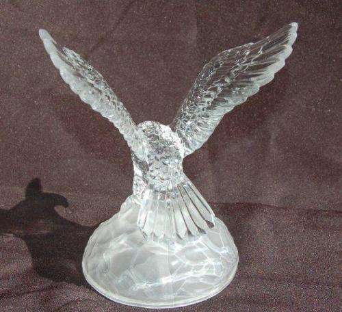 Stunning Crystal Fish Eagle - With Fish in Talons - Height 200mm - Excellent Condition