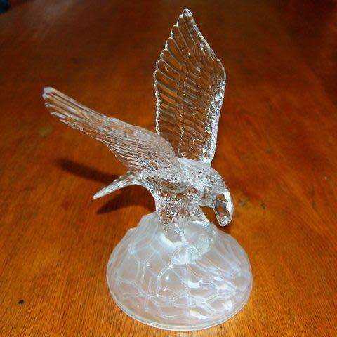 Stunning Crystal Fish Eagle - With Fish in Talons - Height 200mm - Excellent Condition