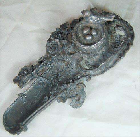 Vintage Birds Nest Inkwell (Possibly Pewter) Length 185mm  See all pictures