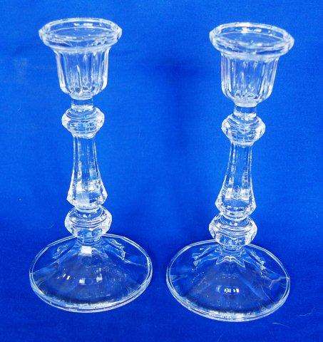 Pair of Glass Candlesticks - 210mm High