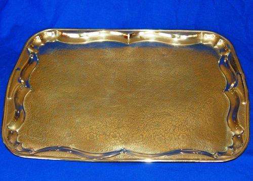 Stunning Large Rectangular Brass Tray 480mm X 335mm
