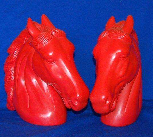 Stunning LARGE Rare Pair of Horse Heads -  Possibly by HAEGER potteries in USA.