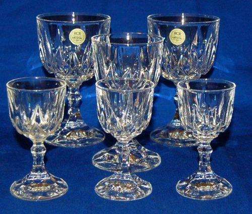 6 assorted RCR Genuine Lead Crystal Glasses  - See pictures and details below