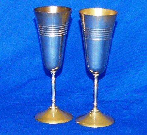 Pair of Brass Wine Goblets - Height 170mm