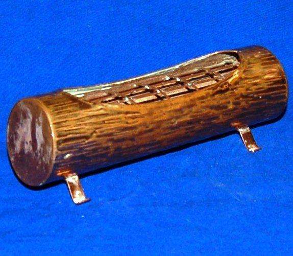 Vintage Copper Log Shaped Vase - Length 200mm Depth 50mm