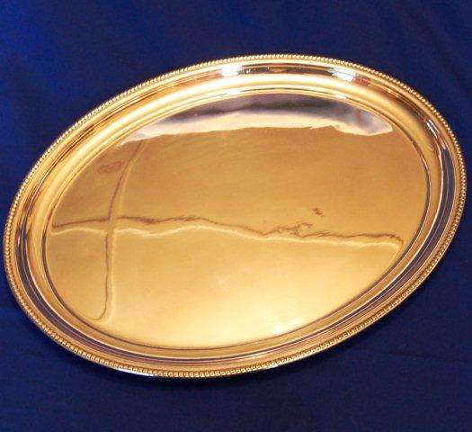 Lovely Oval Silver Plated Tray - 410mm Long and 320mm Wide