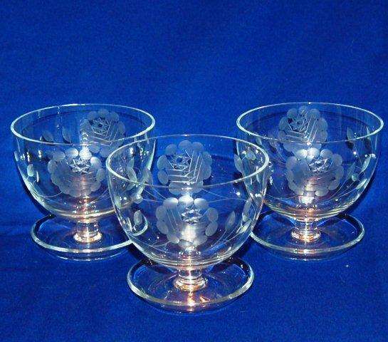 3 Beautiful Rose Cut Dessert Bowls - Height 90mm Diameter 100mm - No Damage