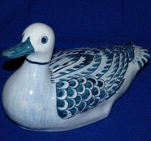 Attractive Ceramic Blue and White Duck - Length 280mm and Height 170mm