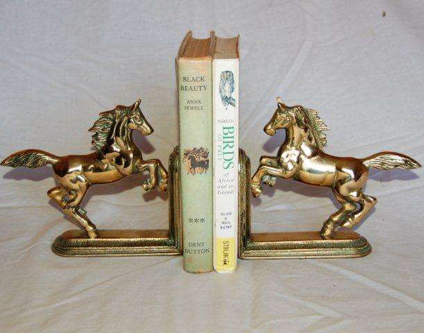 Stunning Pair of Brass Horse Bookends - Height 165mm
