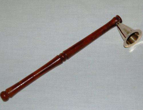 Brass Candle Snuffer with Wooden Handle - Length 210 mm