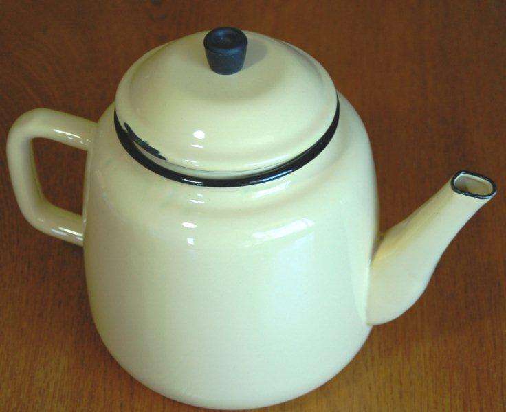 Enamel Tea Pot - Height 160mm Base Diameter 145mm