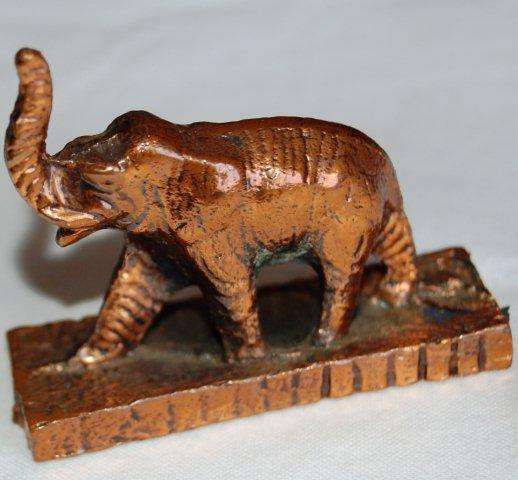 Solid Copper Miniature Elephant - Height 50mm