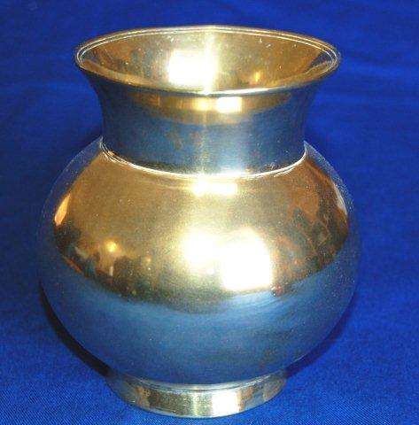 High Quality - Solid Brass Round Vase - Height 120mm