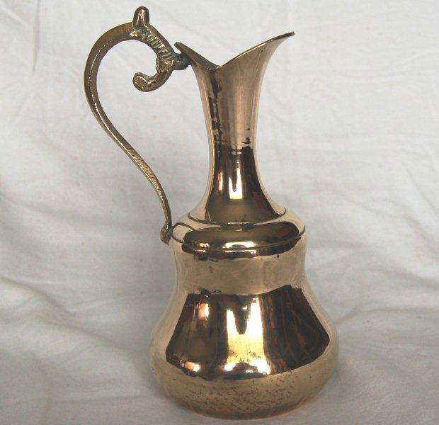 Unusual Quality Vintage Small Brass Pitcher - Height 185mm