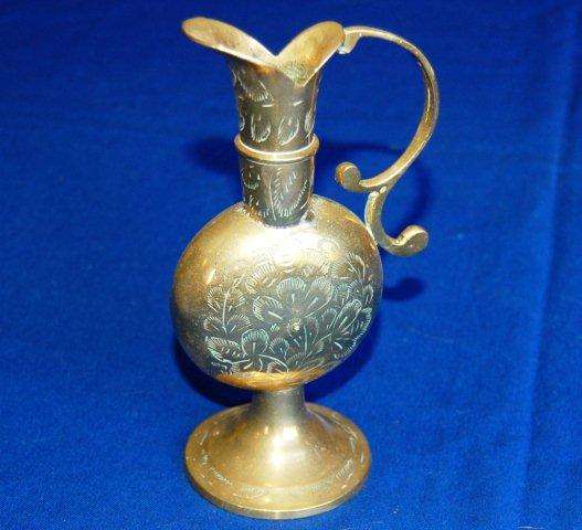 Etched Brass Jug / Vase - Height 170 mm
