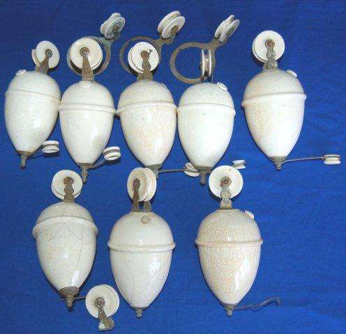8 Vintage Ceramic Pulley Weights for Lights - See all Pictures and details below.