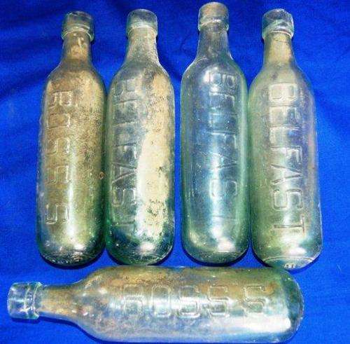 5 Ross's Belfast Green Bottles - Lot 3