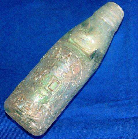 W. Daly Durban Green Codd Bottle - Marble intact - Height 180mm