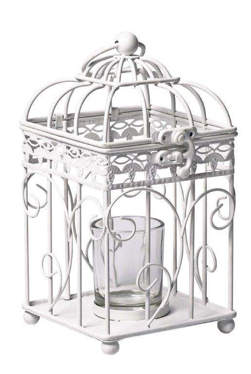 Lantern/Votive Candle Holder - Eva White Birdcage