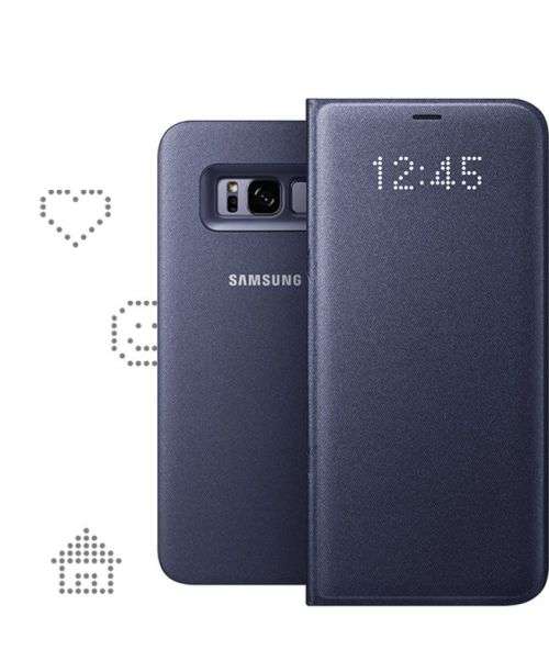 Samsung Galaxy S8+ (Plus) Flip LED Cover (Grey-Black Colour)