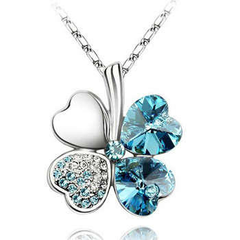 Austrian crystal four leaves necklace