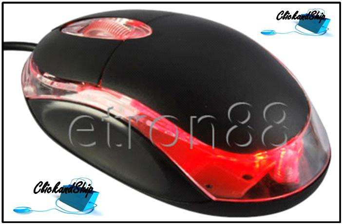 ==> GLOWING 3 BUTTON LED PS2 OPTICAL MOUSE (^^,)
