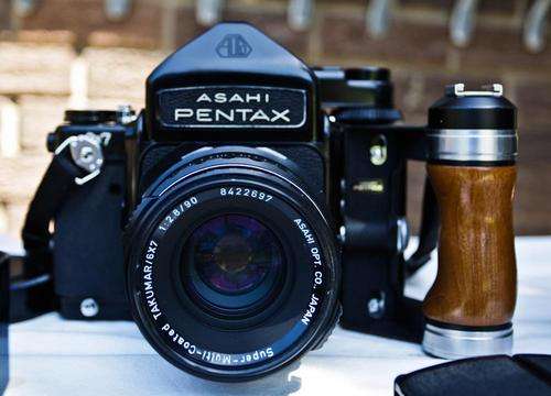 Medium format Pentax 6 x 7 with mirror up
