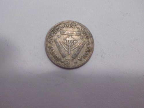 1956 UNION OF SOUTH AFRICA SILVER THREE PENCE(TICKEY)  ~  FUN SUNDAY ~ @ R1 START ~