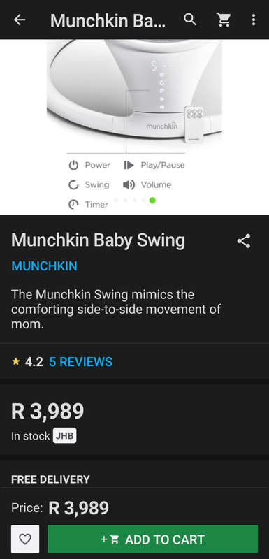 Munchkin baby swing