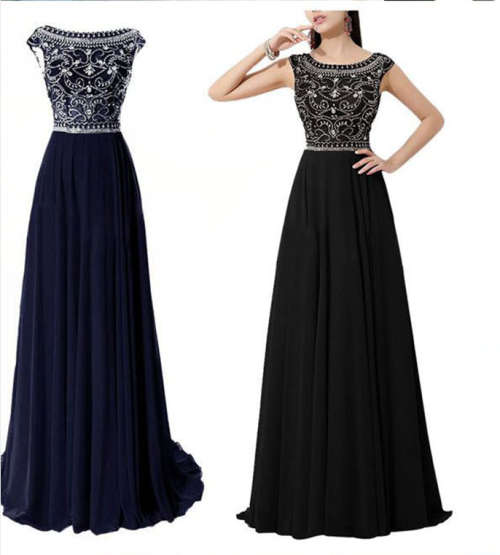 Beads evening dress