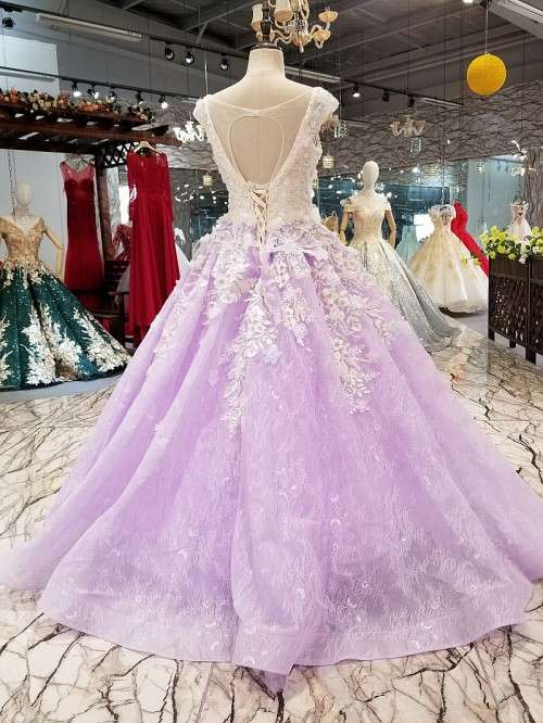 purple beads Wedding  Dress