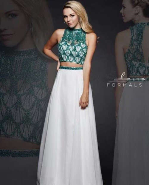 brand beaded chiffon  prom dress