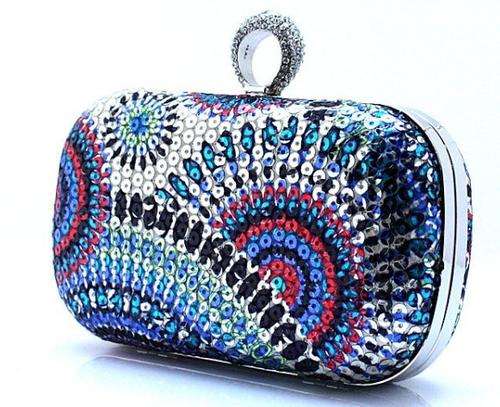 Hot European Fashion Sequins  Colorful Evening bag Clutch bag