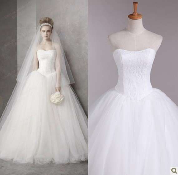 Lace Up  Strapless Wedding Dress