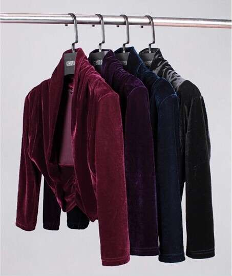Velvet long sleeve bolero