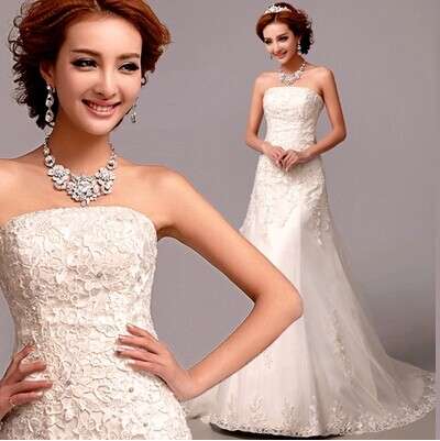 Special offer:Lace up Strapless Mermaid Wedding Dress Formal dress