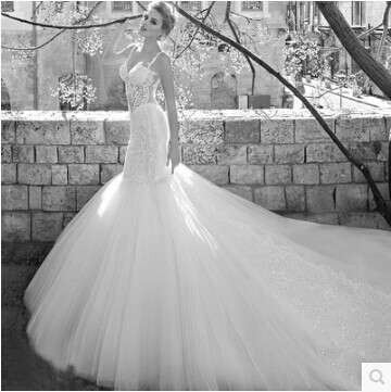 New European Fashion Mermaid Vintage Lace Trailing Wedding Dress
