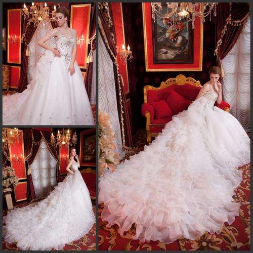 New Luxury Crystal Rhinestone Wedding dress