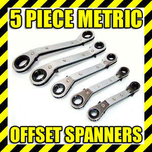 5 pcs RATCHET RING SPANNER COMBINATION SET